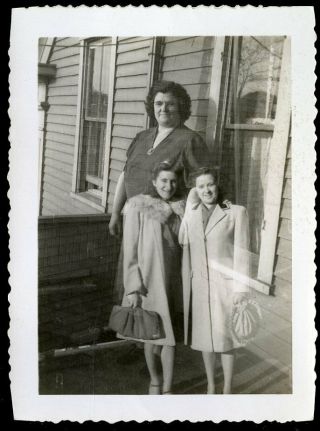 Vintage Photo Abstract Double Exposure Mamma And Adult Daughters 1940 
