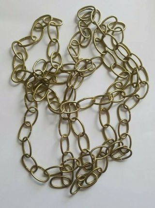 10.  5 Ft Brass Plate Vintage Chain For Hanging Lamp Chandelier Light Fixture Swag