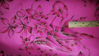 Vintage Hawaiian Textiles VHY Cotton Fabric Gold Red Pinks x6734 18 