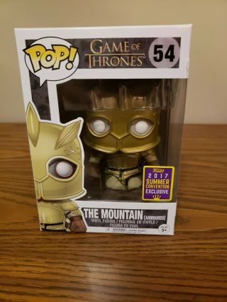 Funko Pop Game Of Thrones 54 The Mountain Armoured 2017 Sdcc,  Gold Armour
