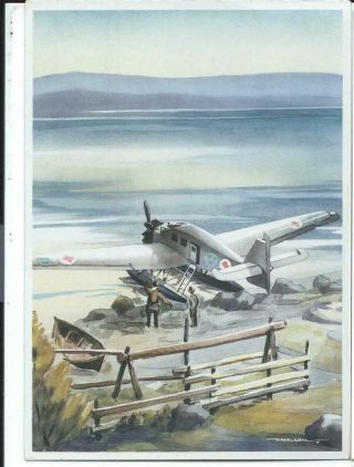 Sweden Junkers Manufacturer Issue Art Postcard Ju34 Ambulance Seaplane