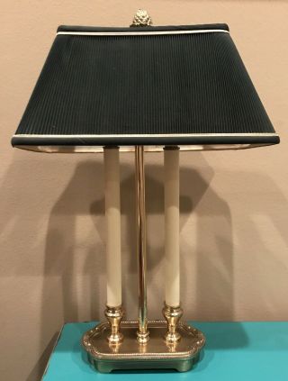 Vintage Brass Table Lamp Double Light.
