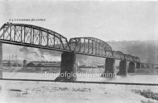Photo.  Ca 1914.  Wheeling,  West Virginia.  Bellaire Railroad Bridge