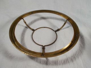 Vintage Brass Oil Lamp 7 Inch Shade Holder Ring With Adjustable Arm Clips C1880