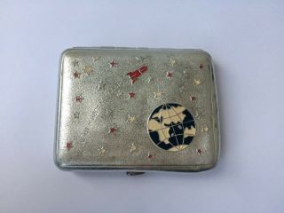Extremelly Rare Soviet Russia Ussr Cigarette Case First In Space Vostok