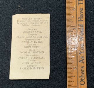 1836 Whig Ticket Ohio Governor 