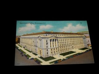 Vintage Postcard,  Washington,  Dc,  The Department Of Justice,  1952,  To Chicago,  Il