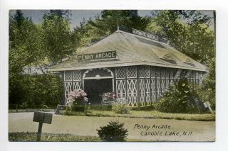 Salem Nh Canobie Lake Amusement Park Penny Arcade,  Automatic Vaudeville Postcard