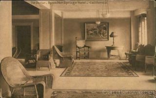 The Parlor,  Byron Hot Springs Hotel Contra Costa County California Postcard