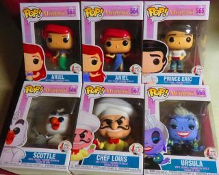 Pop Disney From,  " The Little Mermaid,  30 Years ",  Set Of All 7 With 10 " Ursula