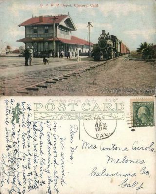 1914 Concord,  Ca Southern Pacific Railroad Depot Contra Costa County California