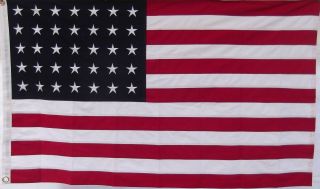 Heavy Cotton 35 Star American Flag - Embroidered & Sewn - Historical Usa