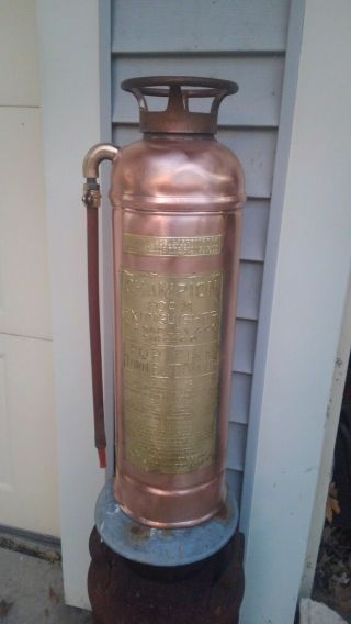 Vintage Antique Copper Fire Extinguisher,  Chicago,  Champion Extinguisherbrass