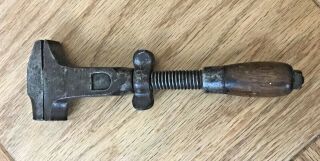 Antique Steel Forced Wrench Wood Handle Usa Portland Me