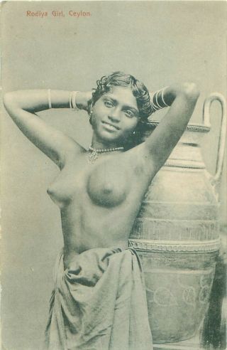 Pc India Ceylon Rodiya Girl / Woman Sri Lanka Social History / Ethnic C1912