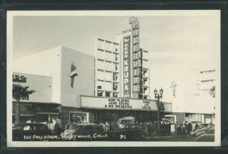 Ca Hollywood Rppc C.  1950 The Palladium Gene Krupa Street Scene By Plunkett P1