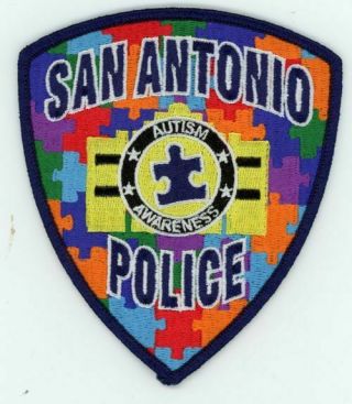 San Antonio Police Autism Awareness Texas Tx Colorful Patch Sheriff