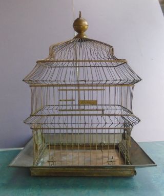 Antique Hendryx Brass Bird Cage