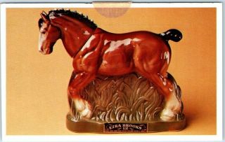 Ezra Brooks Whiskey Decanter Folding Postcard Horse C1974 -