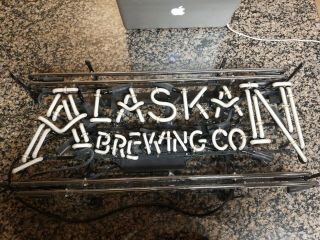 Rare Alaskan Brewing Co Beer Bar Pub Light Real Neon Sign Broken