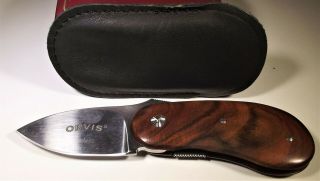 Retired Orvis Cocobolo Wood Handle Folding Knife Itialian Made - Sandvik Steel