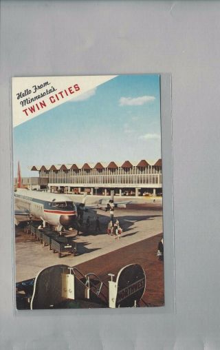 Northwest Airlines Electra At Msp - St.  Paul Metropolitan Airport Postcard