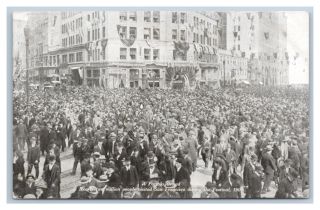 San Francisco Portola Festival Crowd 1910 To Miss Florella Finney Of Modesto