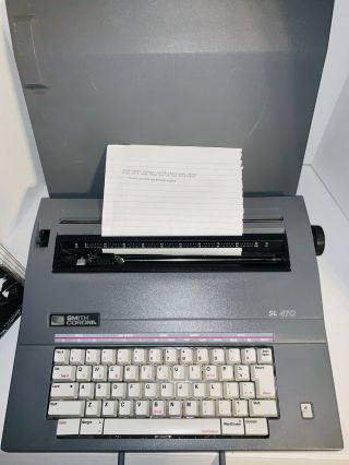 Smith Corona Sl 470 Portable Electric Typewriter In With Cover