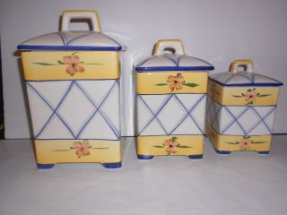 Jay Willfred Of Andrea By Sadek Canister Set Made In Portugal Porcelain