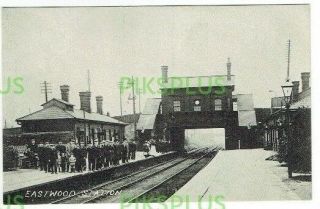 Old Postcard Eastwood Railway Station Langley Mill Derbyshire Vintage C.  1905
