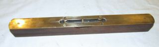 J Rabone & Sons Wooden & Brass Spirit Level Antique Tool 11 3/4 Inches Length