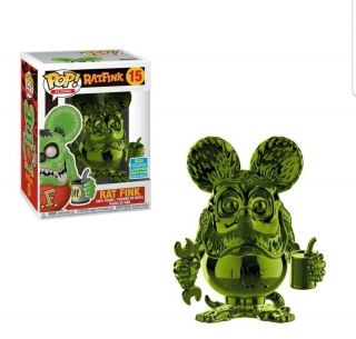 Funko Pop Icons Rat Fink Green Chrome Sdcc 2019 Summer Convention