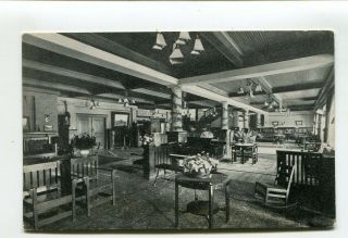 Vintage Postcard Los Angeles Ca Hotel Hollywood Lobby Photo Image