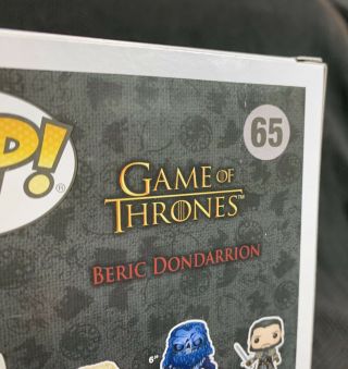 Game Of Thrones Beric Dondarrion NYCC 2018 Limited Edition Funko Pop 65 6
