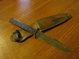 Early Sheffield Stag Handle Fighting/hunting Bowie Knife & Sheath