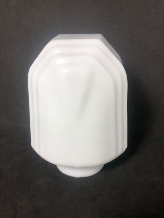 Vtg Art Deco White Milk Glass Clamshell Desk Bathroom Lamp Shade 10e
