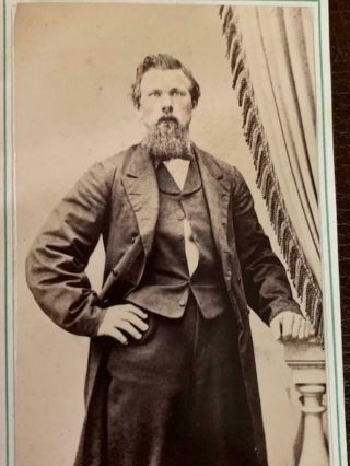 Antique Cdv Photo Man With Beard B.  F.  Howland San Francisco California