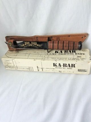 Ka - Bar Usmc Fighting Knife With Sheath Hunting Utility Box Paperwork