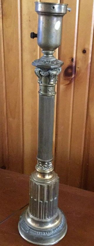 Vintage Very Old Brass Torchiere Table Lamp 22” Tall Heavy Brass No Shade