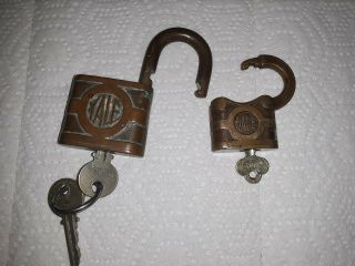 Vintage Yale Locks With Keys Usn And Y & T