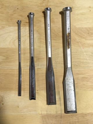 Vintage Craftsman All Steel Wood Chisels Set 1/4 1/2 3/4 1 " No.  9 - 3680