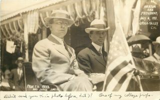 1911 Rppc; Prof.  Reed,  Judge Jones,  July 4 Parade Grass Valley Ca Nevada County