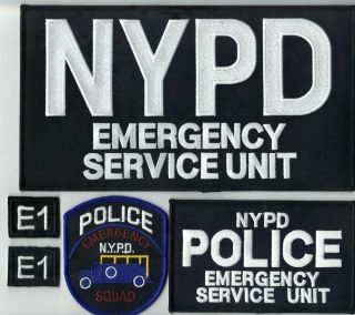 York City Emergency Service Unit " E - 1 " Officer 5 - Piece Patch Set
