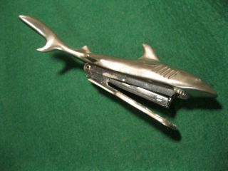 Jac Zagoory Designs Pewter Shark desk top stapler order w/o box 2