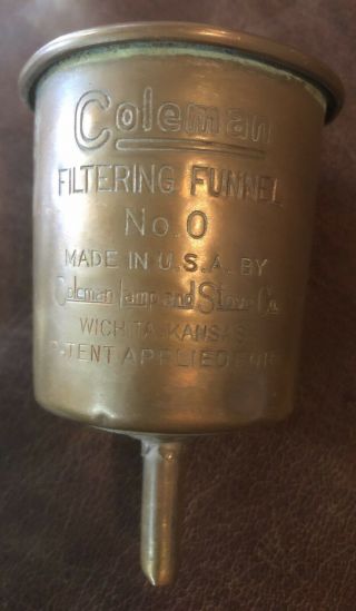 Vintage 1940’s Copper Coleman Filtering Funnel Stove Iron Number 0