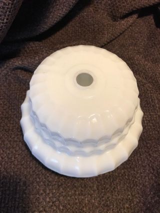 Vintage White Milk Glass Round With Detail & Character Ceiling Light Shade