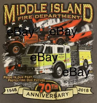 Middle Island Fire Department Suffolk County Long Island Ny T - Shirt L Fdny