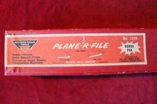 Rare Vintage Millers Falls Tools Plane - R - File 1220 Bonus Pack