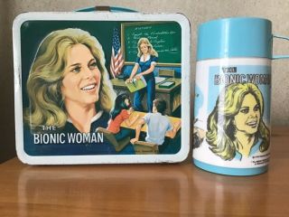 Vintage 1978 The Bionic Woman Lunchbox And Thermos