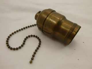 Antique P&s Brass Early Fat Boy Pull Chain Lamp Light Socket